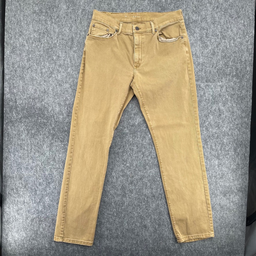 Mott & Bow Jeans Mens Jeans 34x32 Slim Fit Tan Khaki Five Pocket Denim Mercer